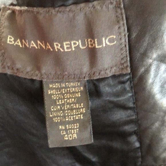 Banana Republic Butter Soft Leather 2 Button Blazer Jacket 40R Black Pockets - Picture 9 of 10